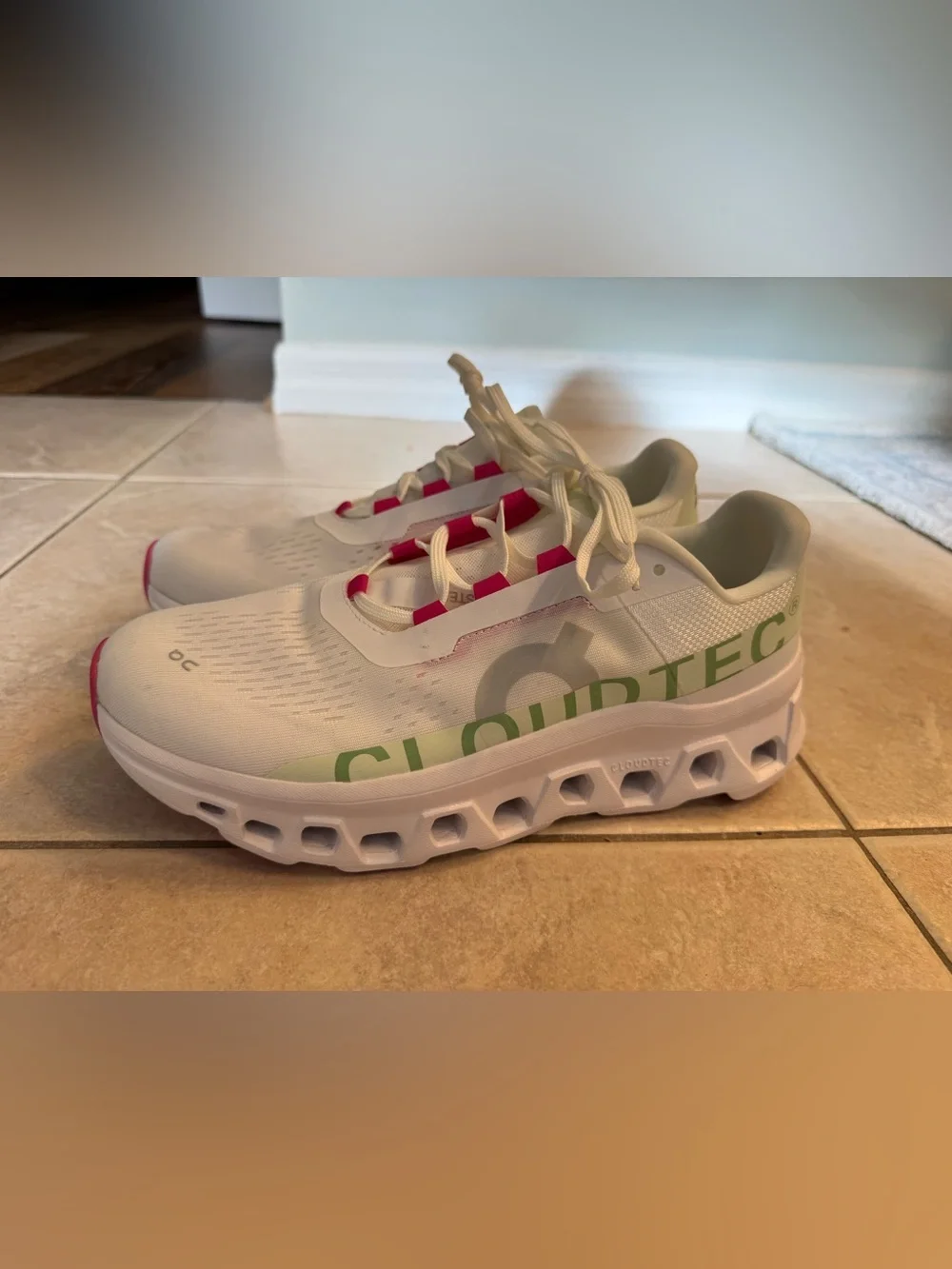 On Cloudmonster WHITE LIMA Women's Running Shoes 10.5 NEW - Picture 7 of 13